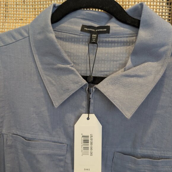 Universal Standard Boardwalk Linen Jumpsuit, "Pressed Pansy" blue, 2XS, NWT - Picture 5 of 6